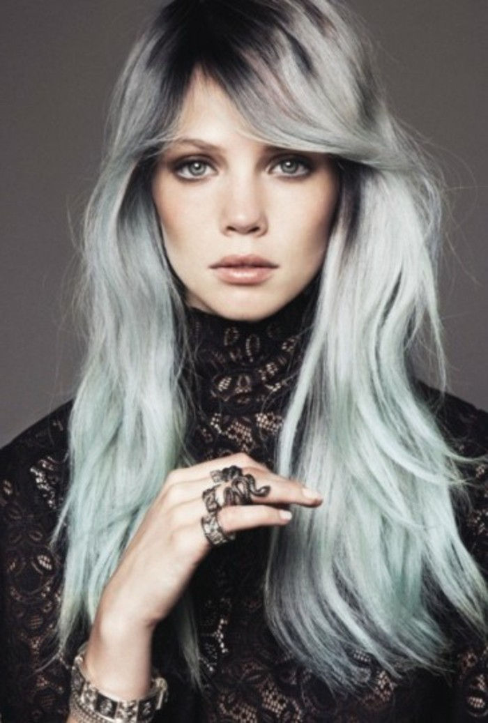 bele barve las-lepa-ženska-z-izbrisu frizuro