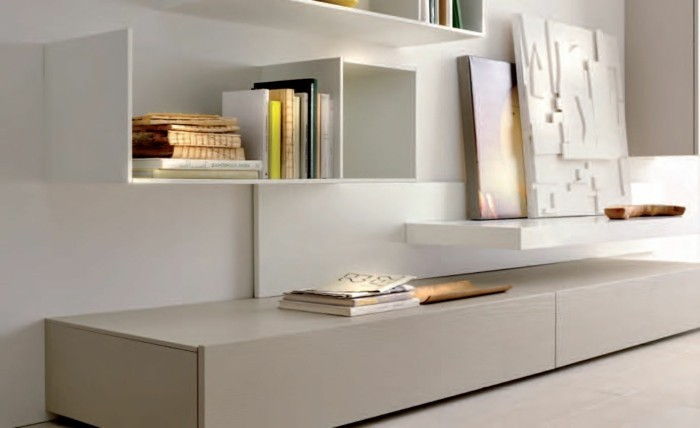 belo-minimalistično-design-v-dnevna soba steno oblikovanja