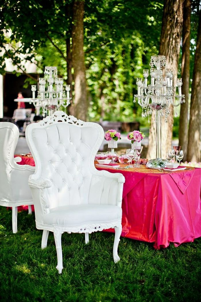 branco poltrona de couro em estilo barroco, decoração de mesa de casamento Flor Cristal Candlestick