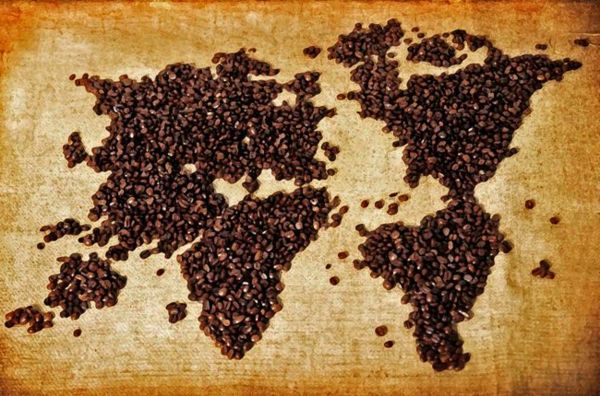 världs plånbok kaffebönor