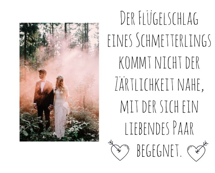 alcuni messaggi di matrimonio strazianti che ti potrebbero piacere molto - qui troverai anche un'immagine da fiaba con una sposa e uno sposo con un abito da sposa in una foresta selvaggia