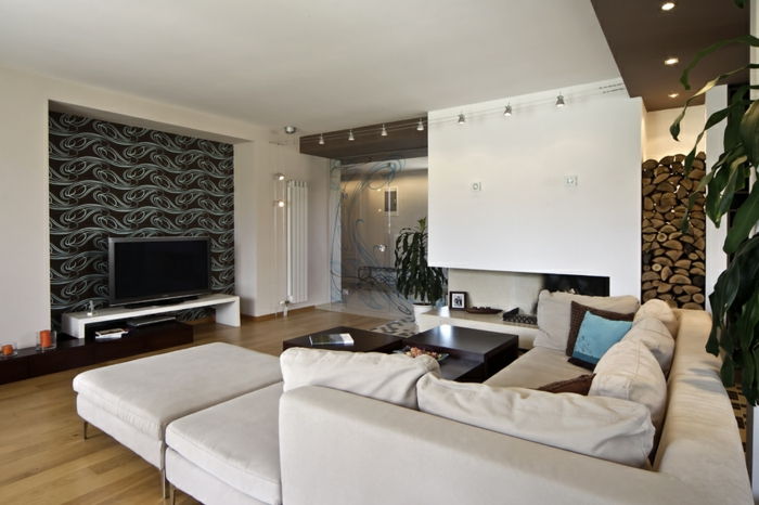 gyvenimo kambario dizaino idėjos super graži balta sofa-