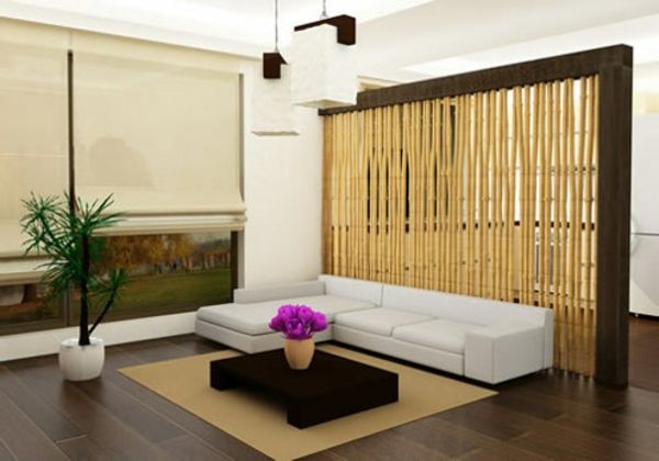 divisorio del soggiorno - bastoncini di bambù