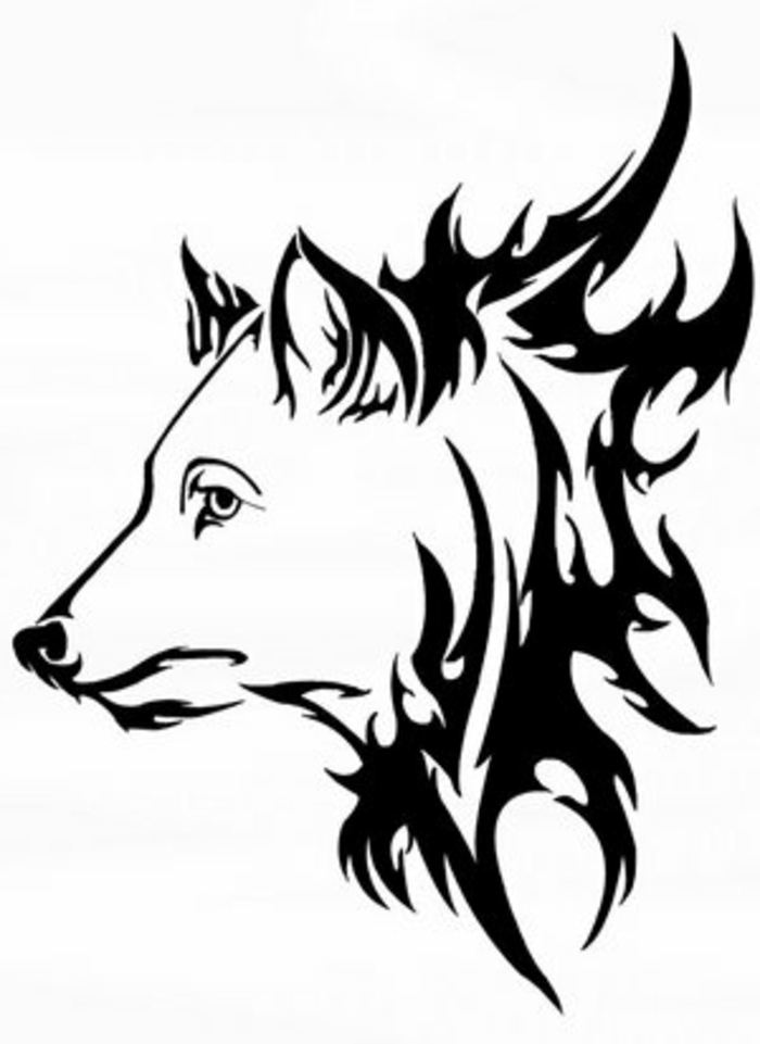 baltas vilkas - vilkų galva - triblas vilkas - idėja puikus tatuiruotės vilkas