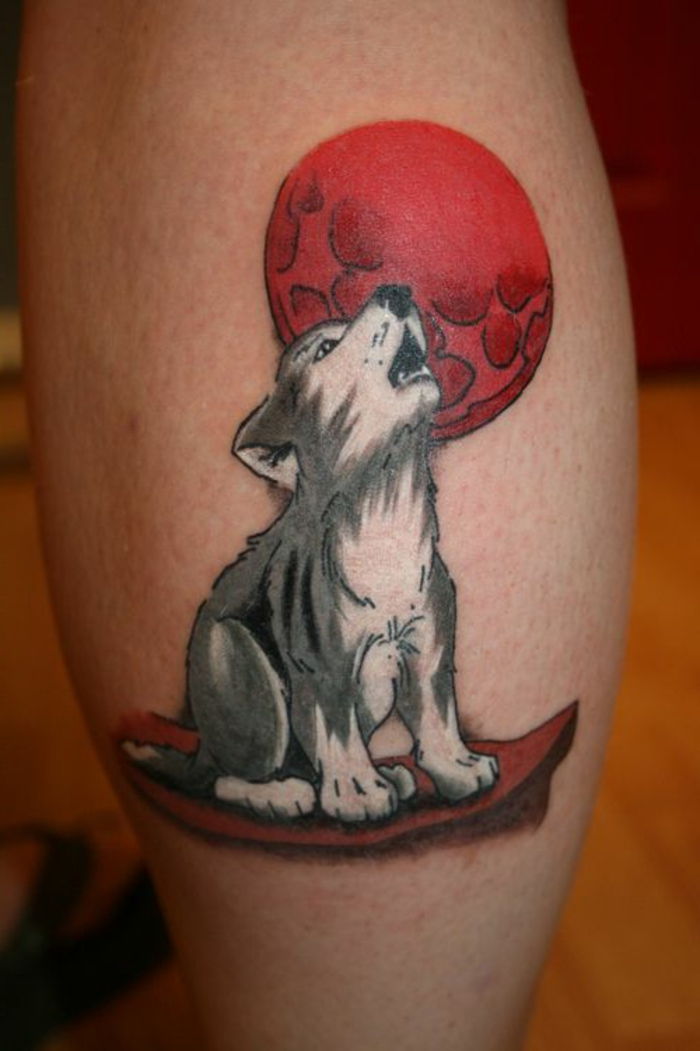 saldus mažas garsusis vilkas ir raudonasis mėnulis - vilko tatuiruotės idėja