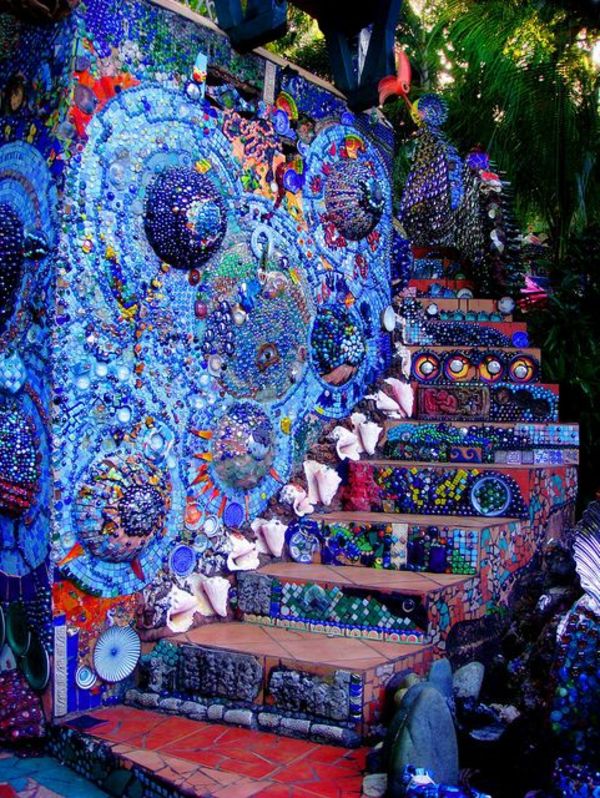 vacker trappa-formad med-Mozaik-