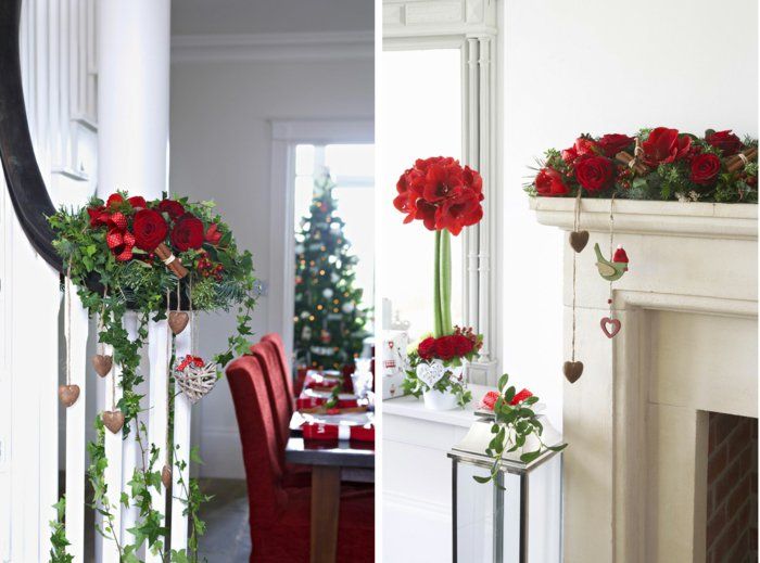 lepa-Božič Red Flower privesek okrasni srca
