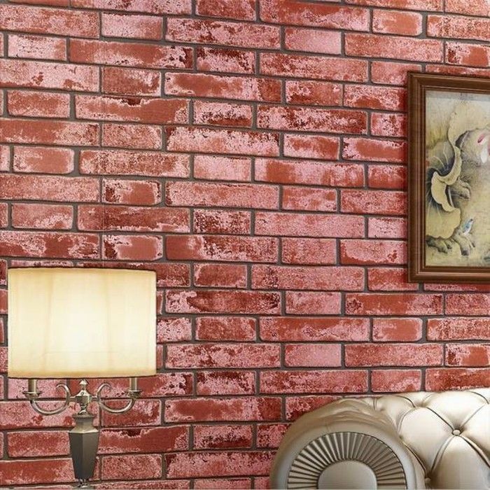 vakker murstein tapet Creative-farge-i-stua