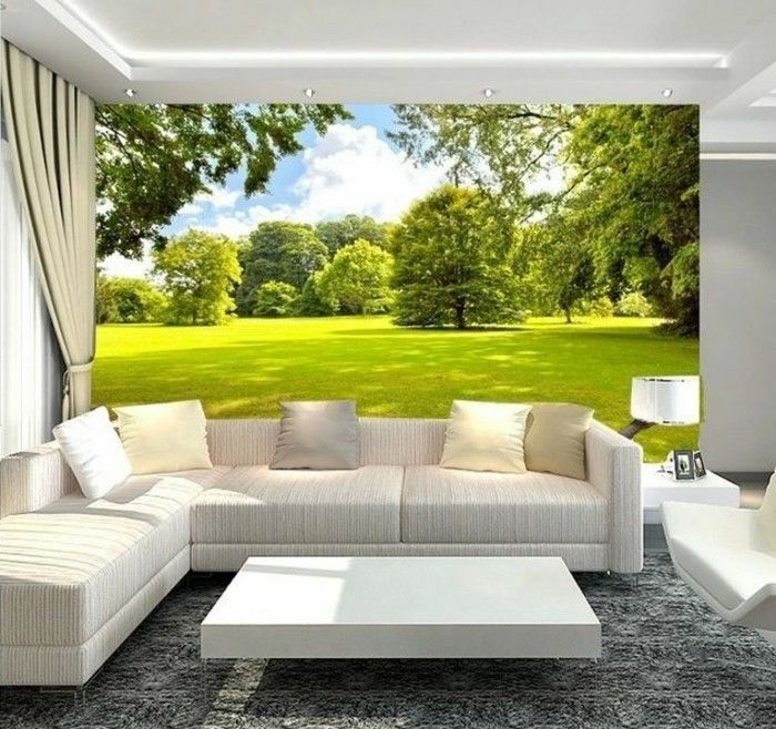 lepa fotografija ozadje-gozd-belo-kavč-v-dnevna soba