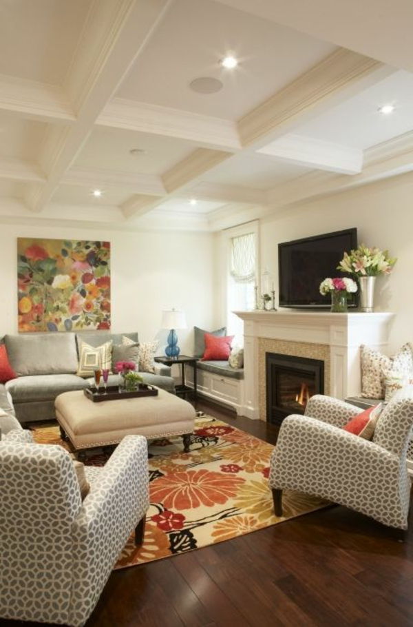 Krásna-moderný škrupina farba-by-the-obývacou sfarbené koberec