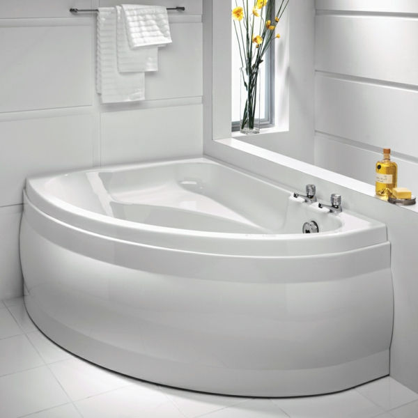 beyaz - köşe banyo güzel dekore banyo