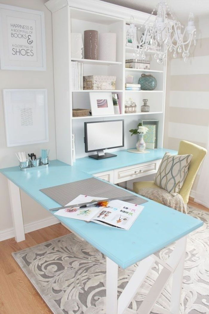 gražus butas dizainas šviežių spalvų biuro interjero
