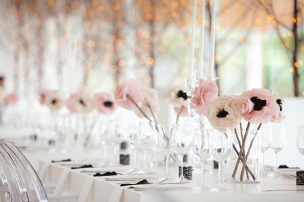delikat rosa blommor bröllop idéer-för-en-oförglömlig bröllop bordsdekoration