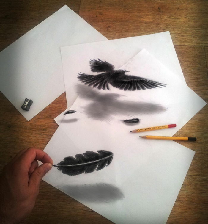 desenhos-com-lápis-bonita-modelo de duas aves