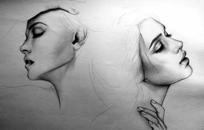 desenhos-com-lápis-dois-interessantes-mulheres-faces
