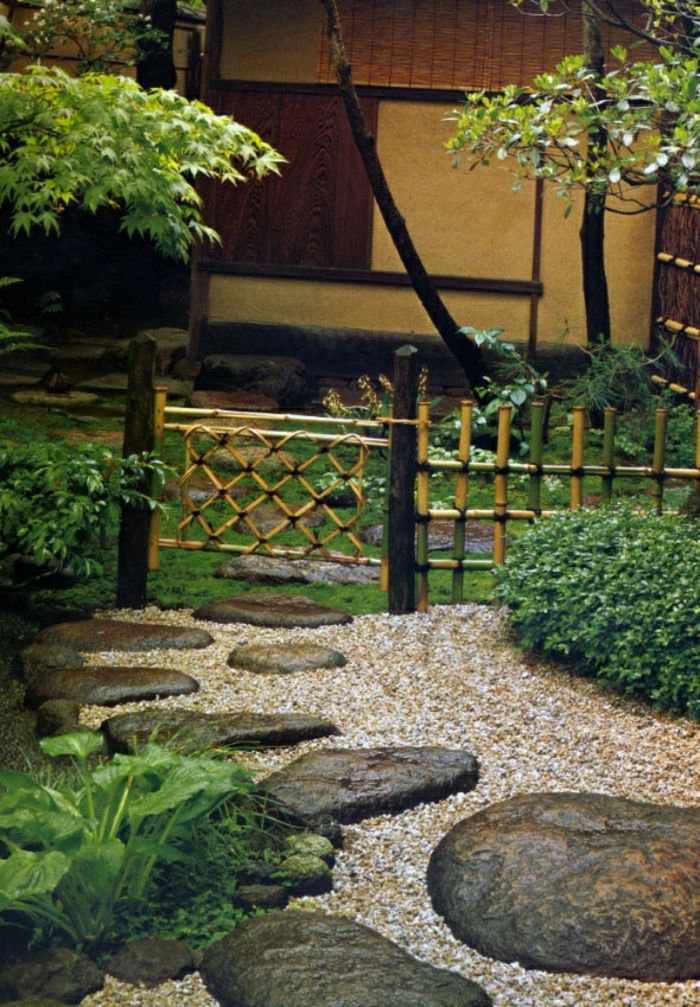 zen-garden-bambus dvere Fence cesta odrazový mostík